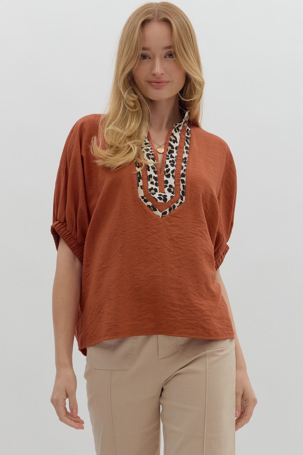 Rusty Dolman Sleeve Top