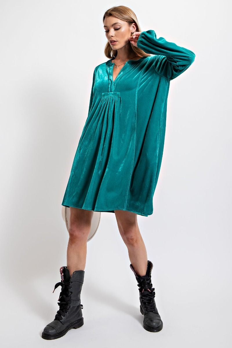 Cassie Velvet Dress Emerald Plus