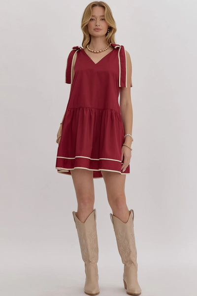 Crimson Sleeveless Mini Dress