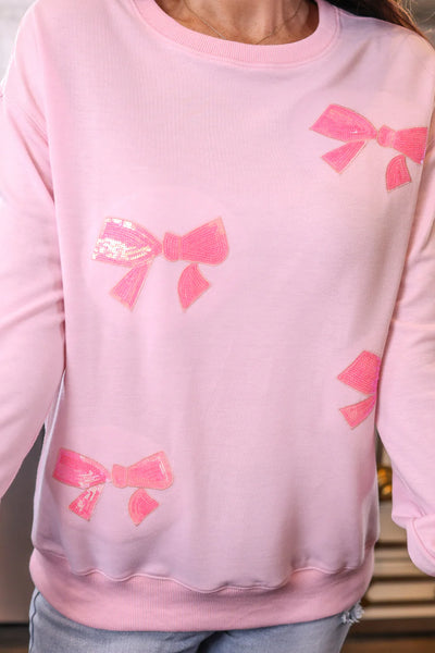 Sequin Bow Pullover