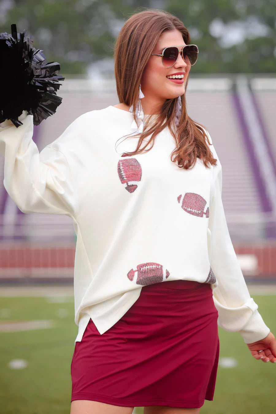 Sequin Football Pullover