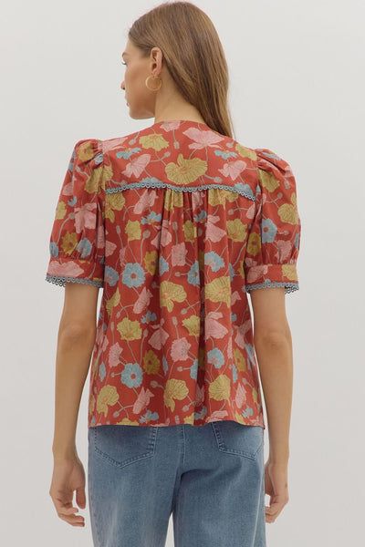Selah Floral Print Top