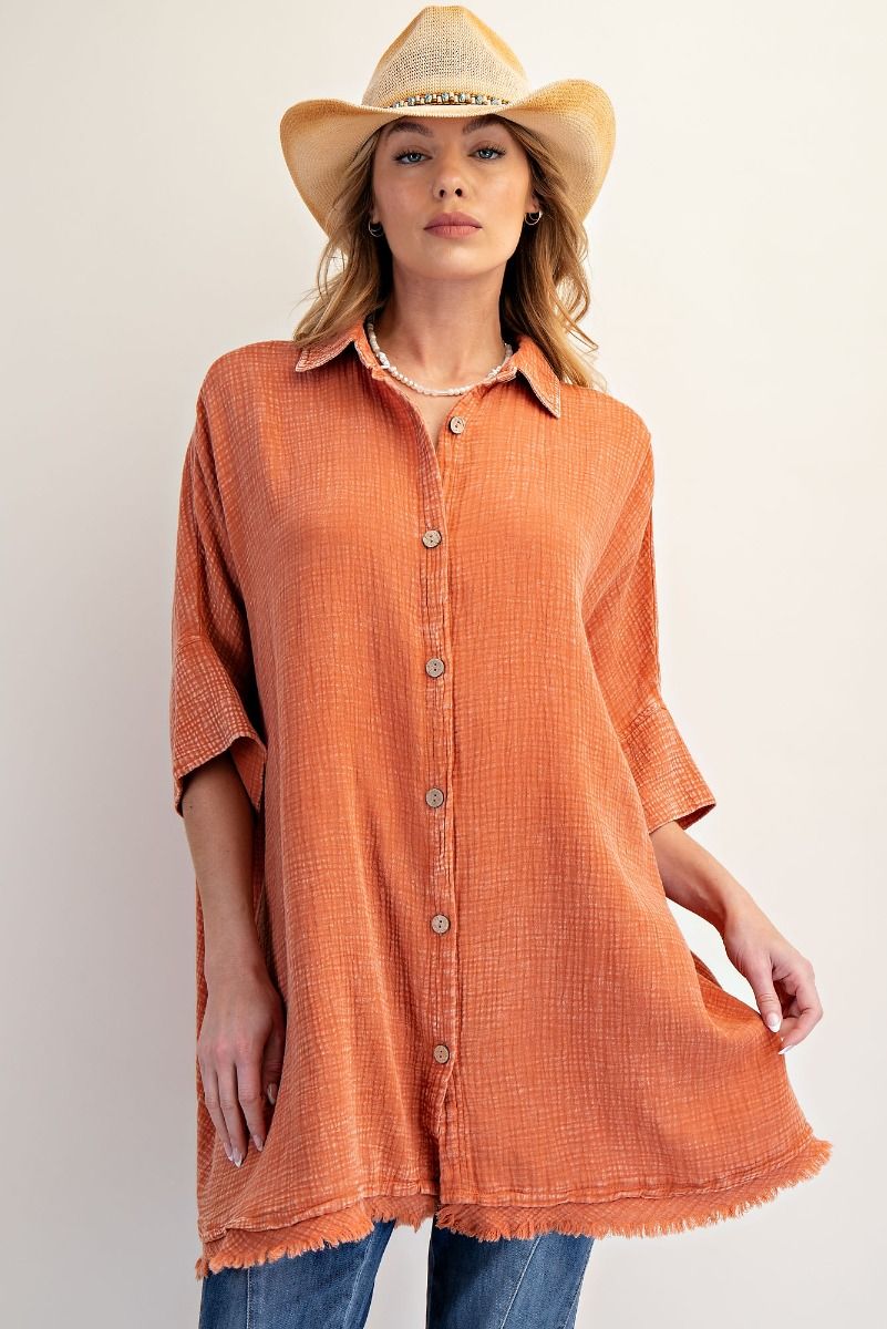 Joy Mineral Washed Gauze Top