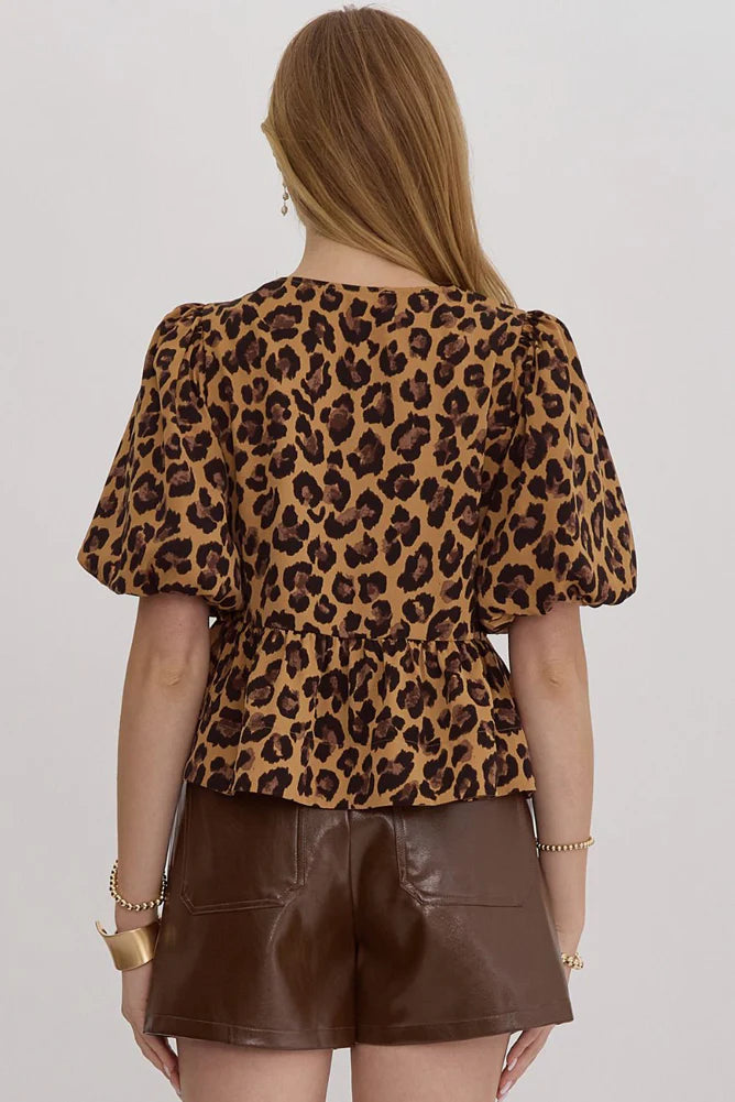 Alese Cropped Animal Print Top