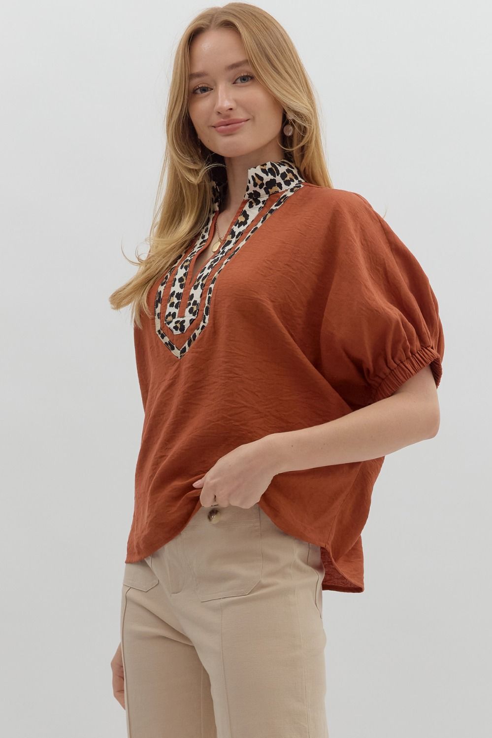 Rusty Dolman Sleeve Top