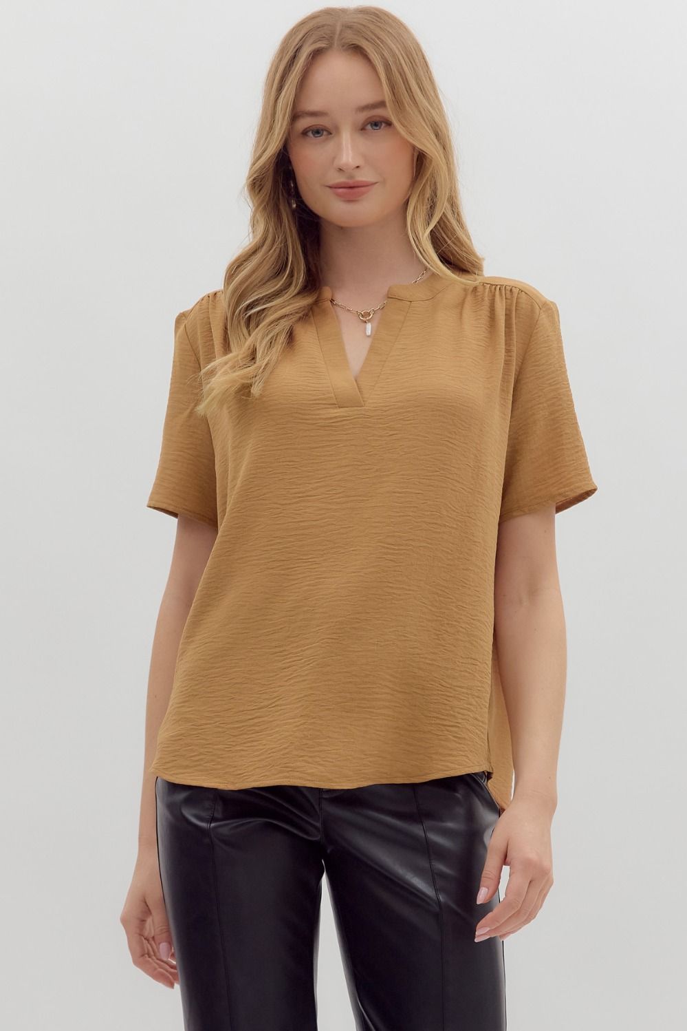 Bailey Woven V-Neck Top