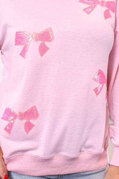 Sequin Bow Pullover