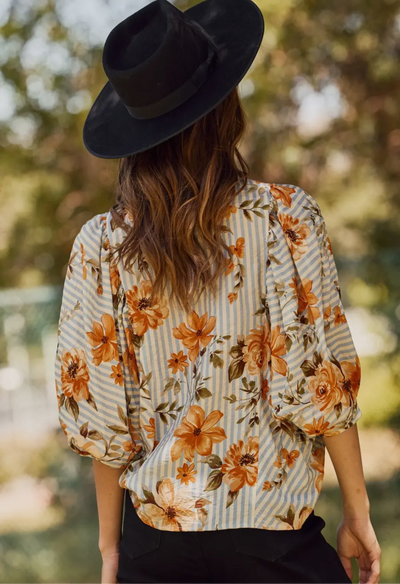 Arie Floral Striped Top