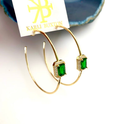 Emerald Crystal Hoops  by Karli Buxton