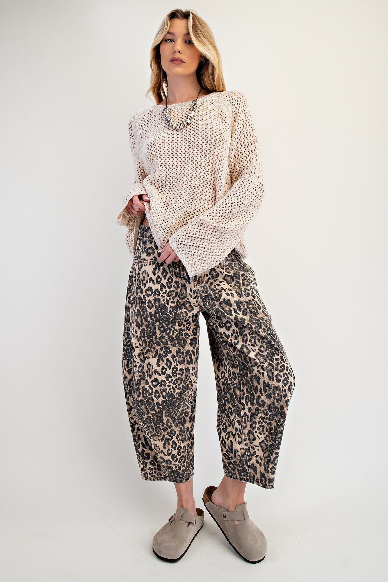 Krista Leopard Barrel Jeans