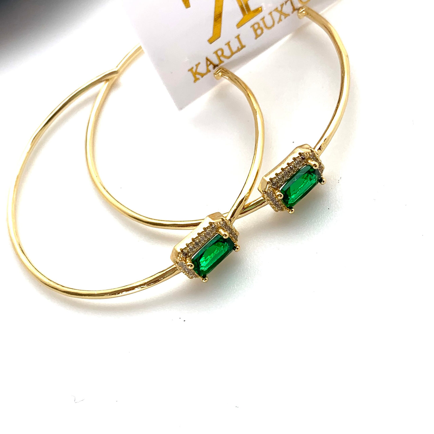Emerald Crystal Hoops  by Karli Buxton