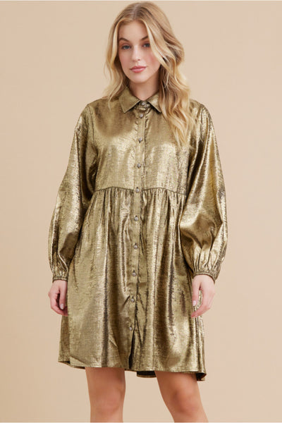 Gretta Gold Metallic Dress