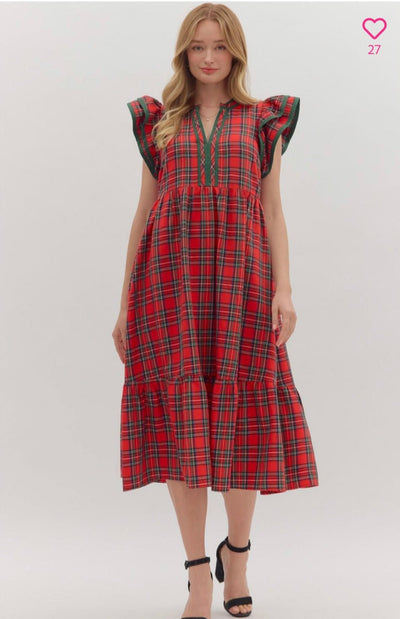 Tamara Plaid Midi Dress