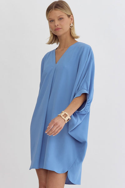 Shasta  V-neck Bubble Sleeve Dress