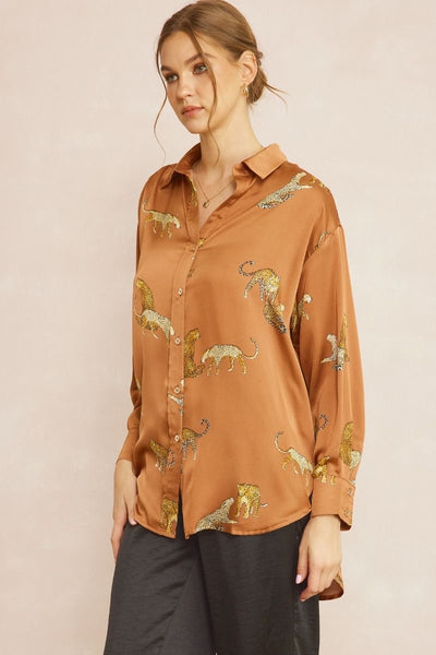 Wesley Button Down Satin Top