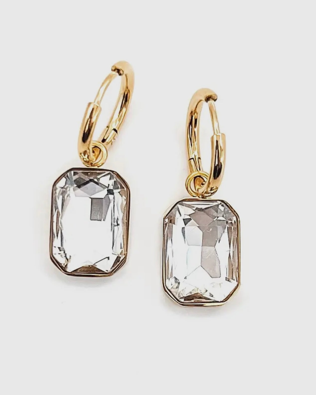 Elio Gold Crystal Drop Earrings