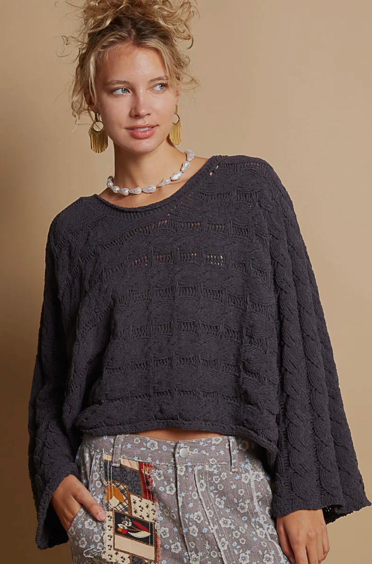 Delle Grey Knitted Sweater