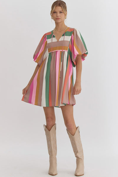 Polly Striped Mini Dress