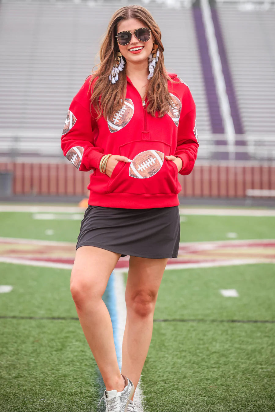 Sequin Football Pullover