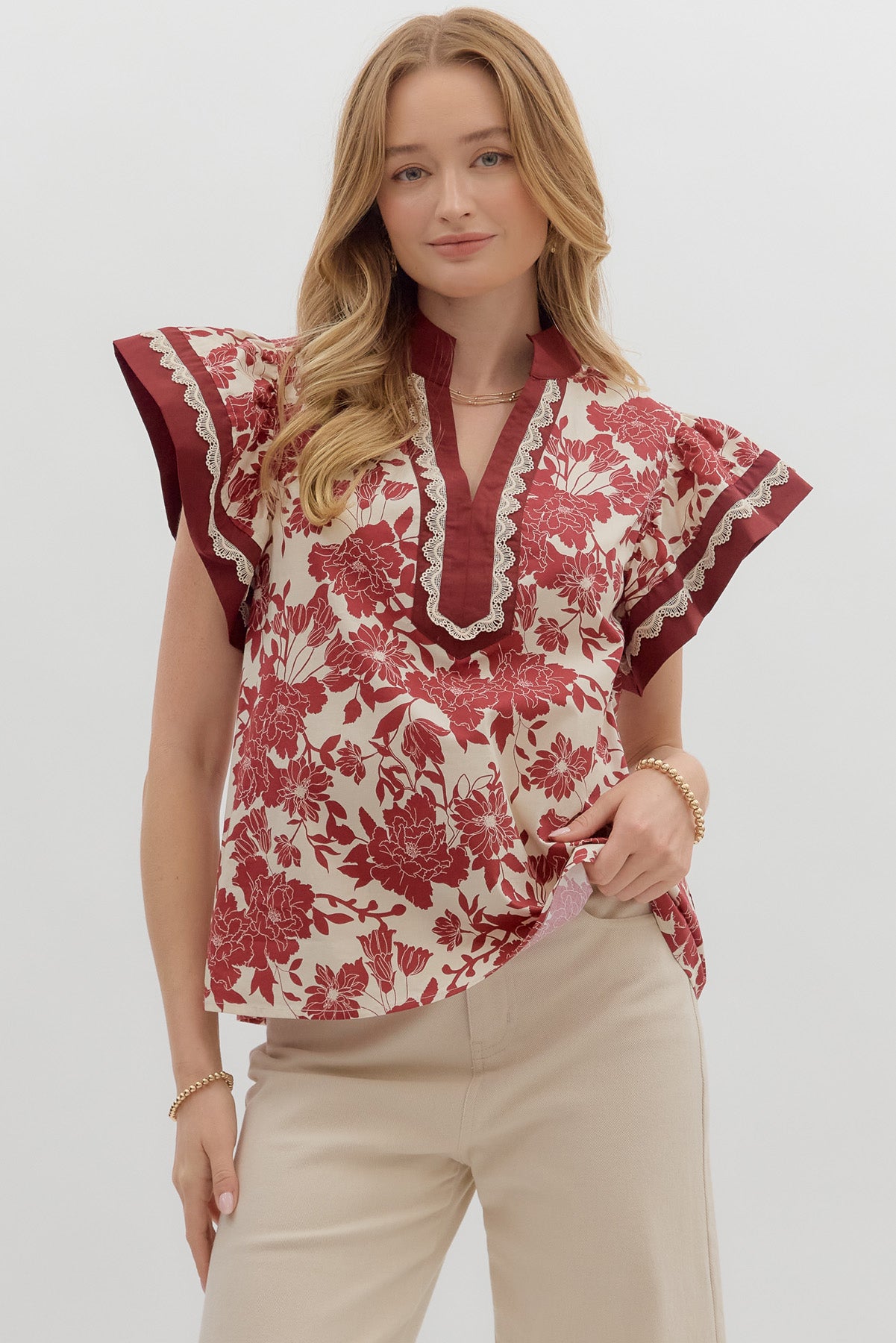 Gemma 2 Flutter Sleeve Top