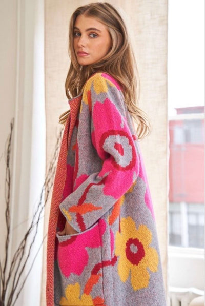Rennie Retro Floral Cardigan