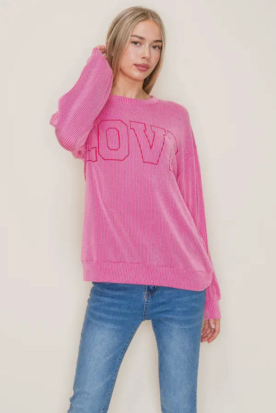Oversized Graphic Love Pullover
