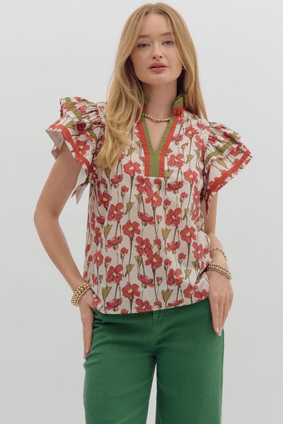 Gemma Flutter Sleeve Top