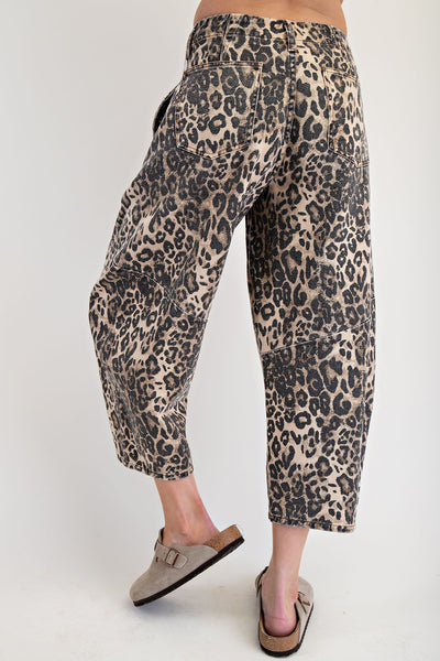 Krista Leopard Barrel Jeans
