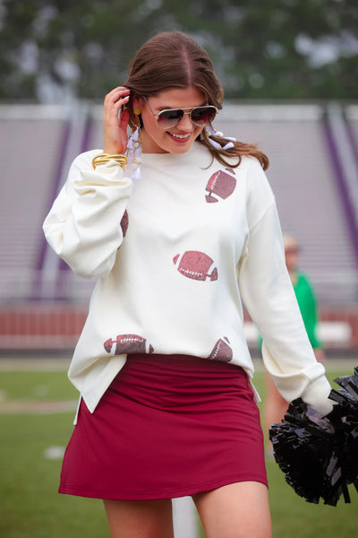 Sequin Football Pullover