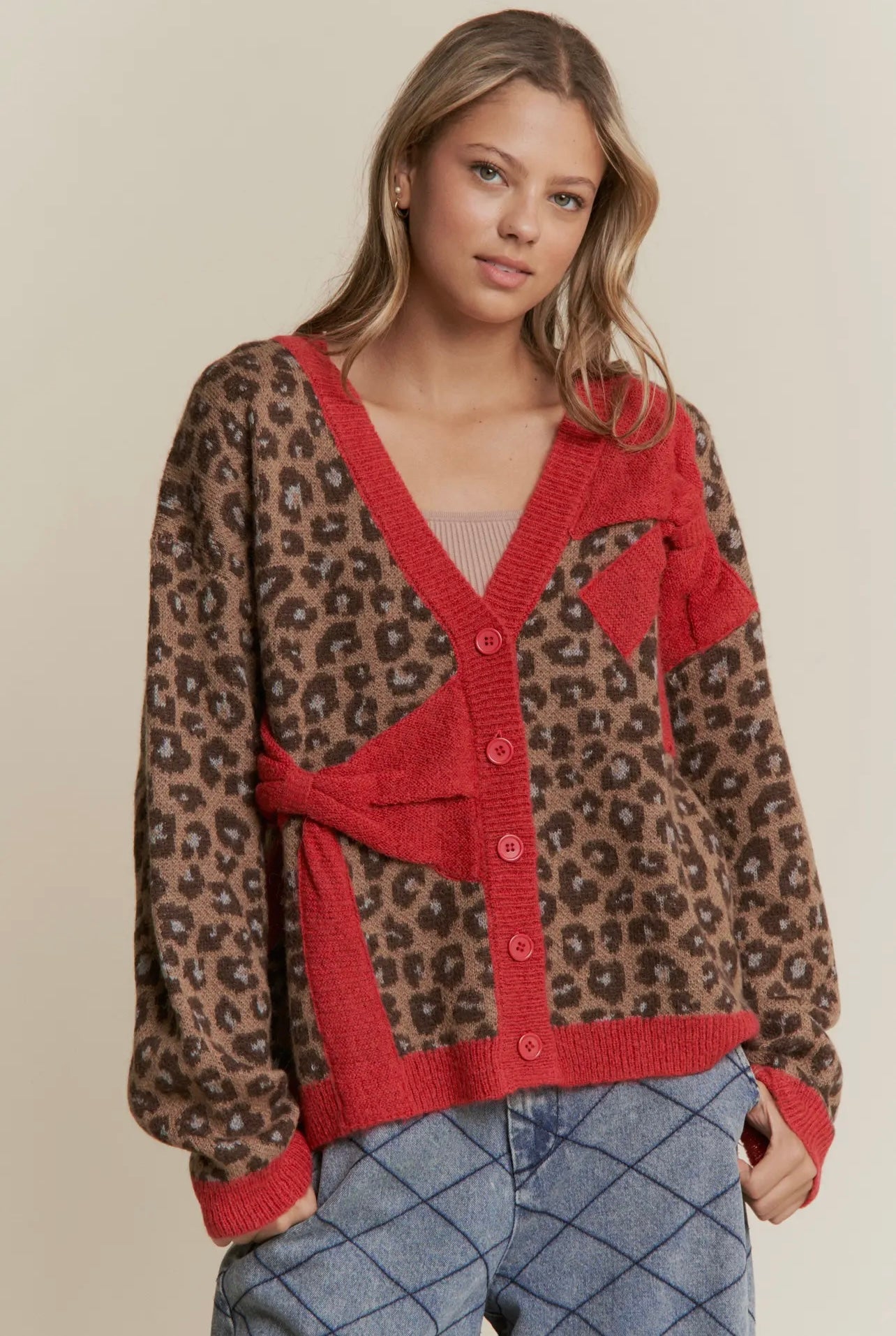 Kelsey Cheetah Bow Detail Sweater