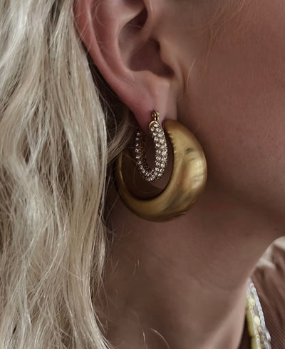 Evangeline Crystal Hoop Earrings