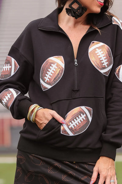 Sequin Football Pullover