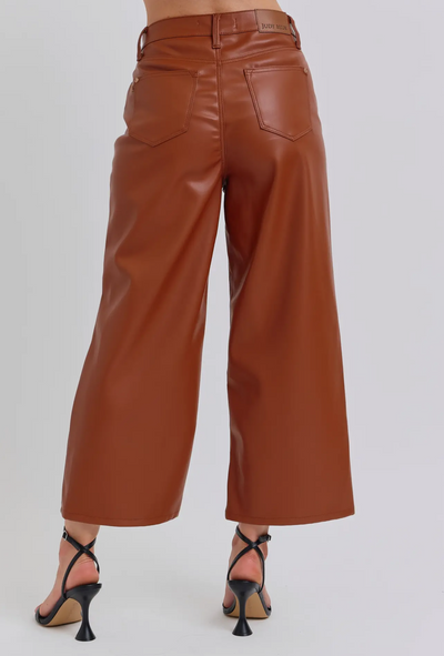Judy Blue Faux Leather Wide Leg