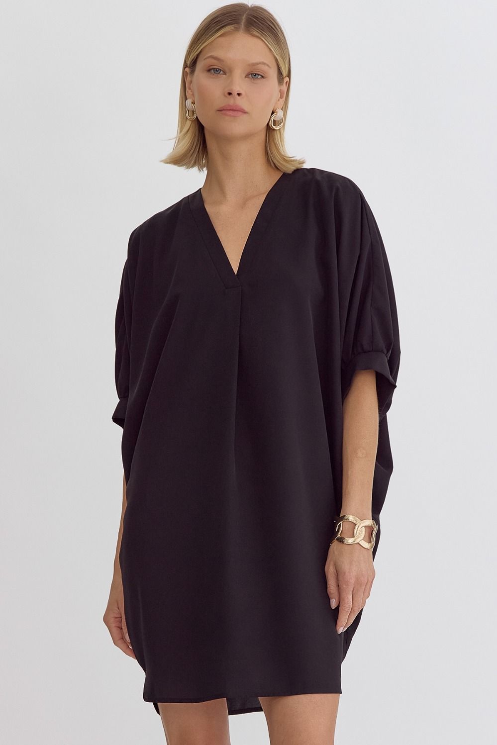 Shasta  V-neck Bubble Sleeve Dress