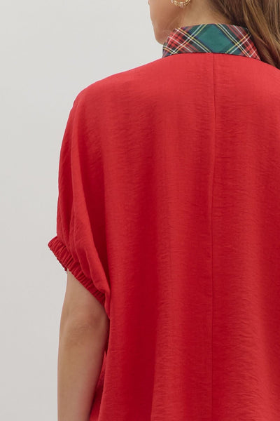 Hillary Woven V-Neck Top