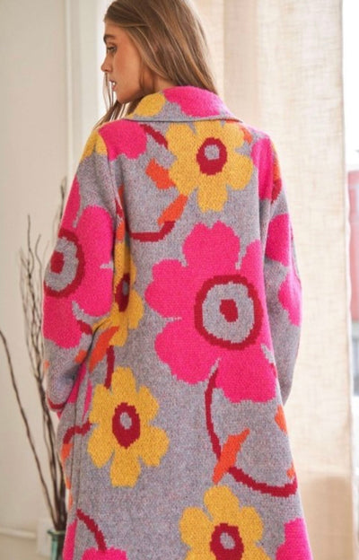 Rennie Retro Floral Cardigan
