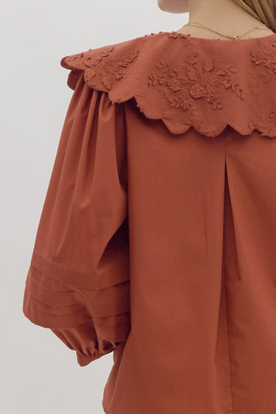 Chloe Scalloped Collar Top