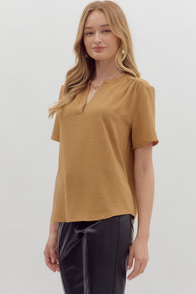 Bailey Woven V-Neck Top