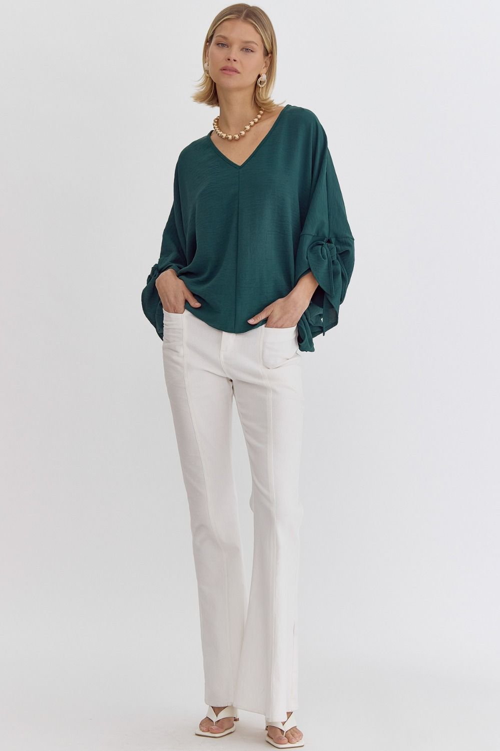 Adaline Woven V-Neck Top