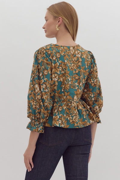 Ellen Peplum Print Top