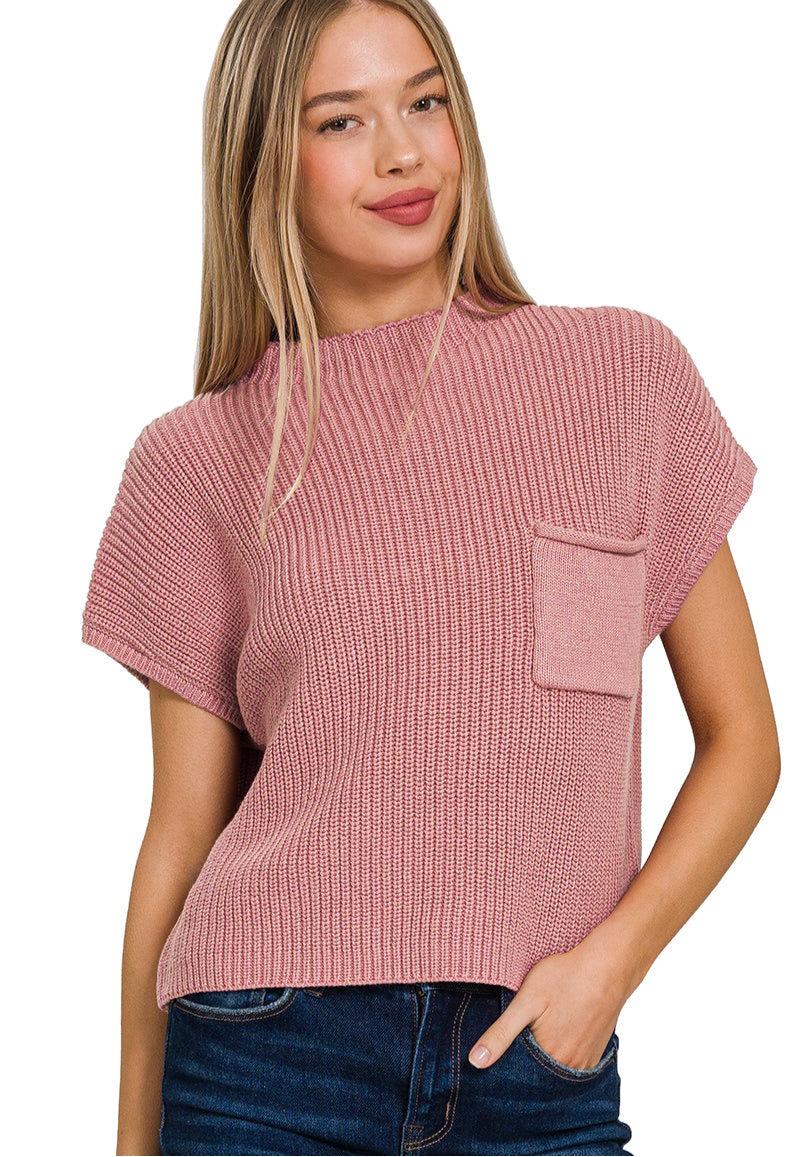 Amelia Mock Neck Sweater M