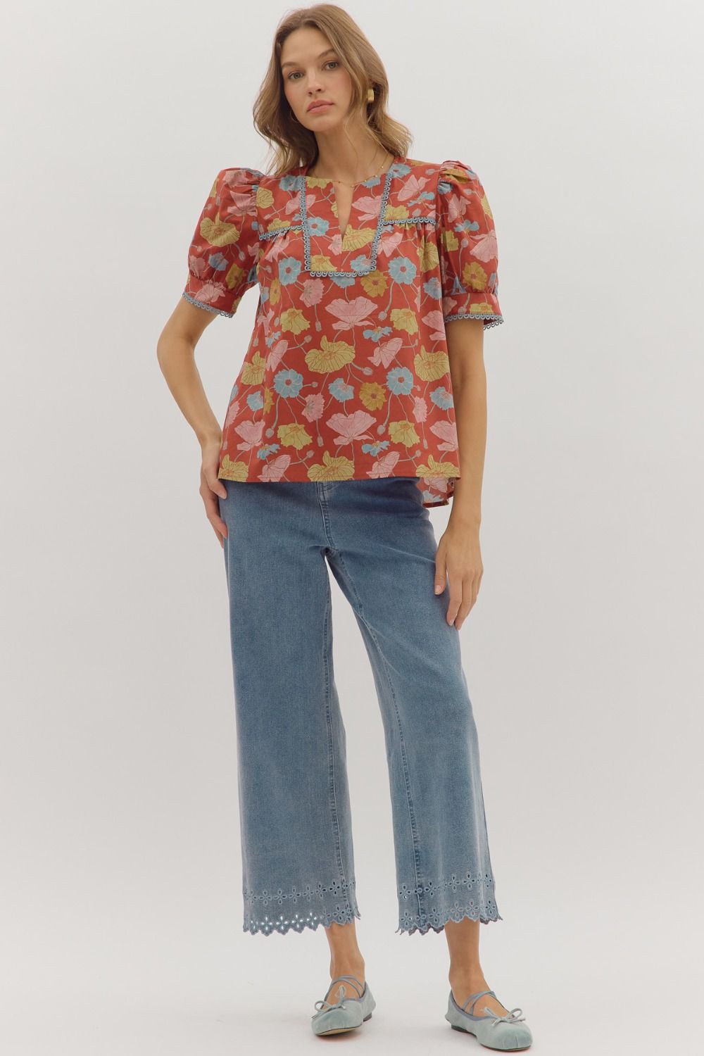 Selah Floral Print Top