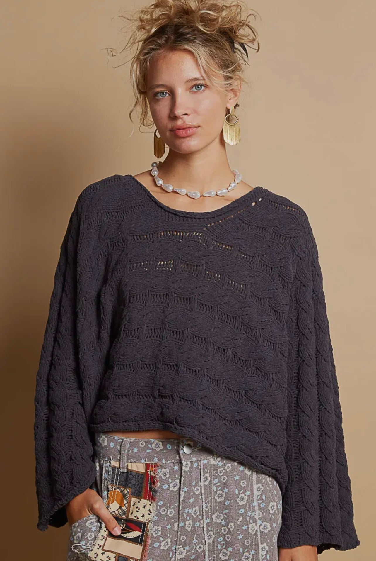 Delle Grey Knitted Sweater