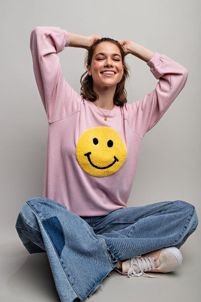 Happy Face Terry Pullover