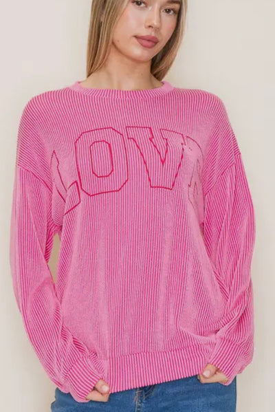 Oversized Graphic Love Pullover