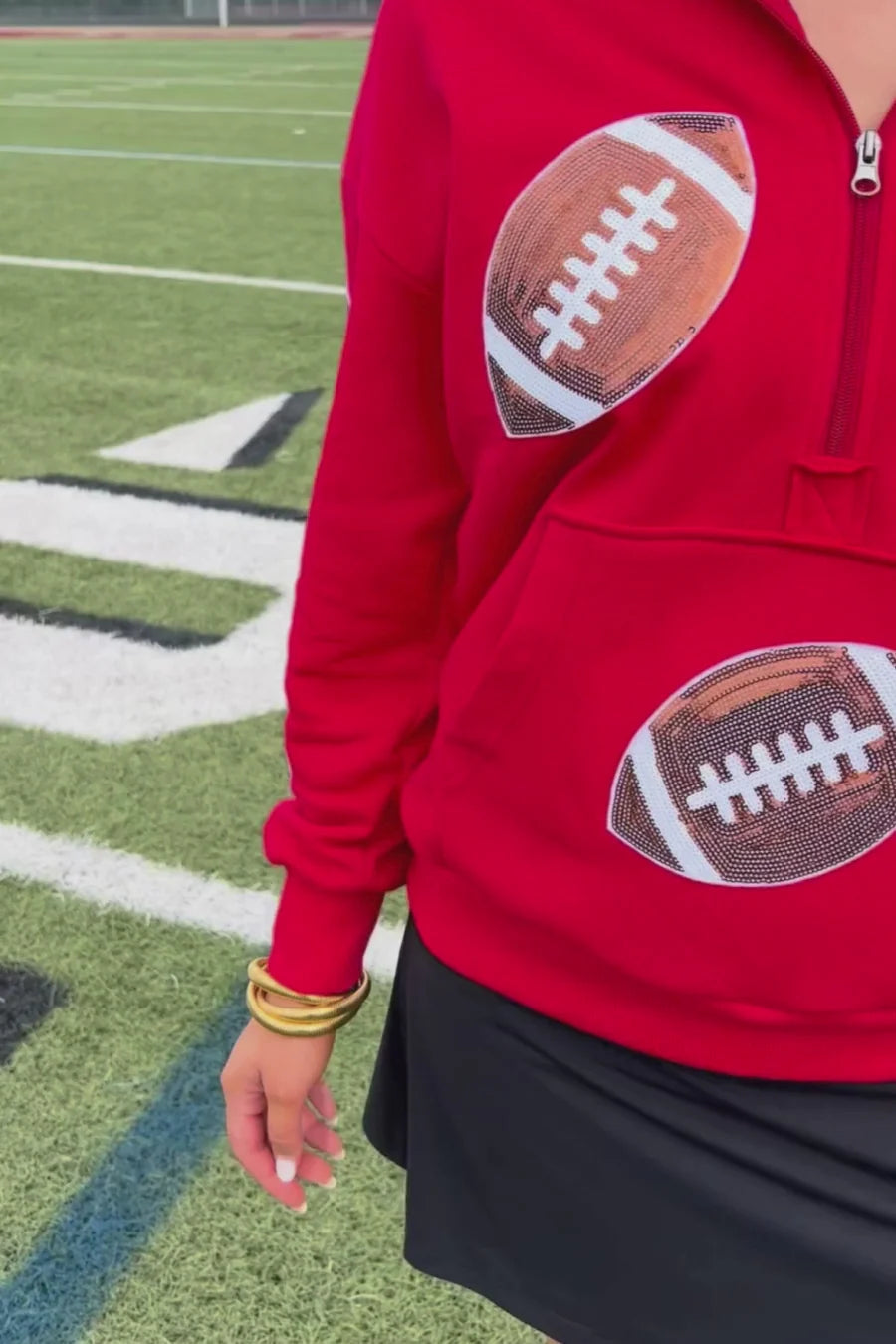 Sequin Football Pullover