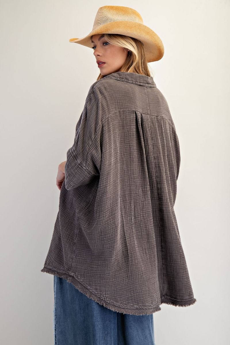 Joy Mineral Washed Gauze Top