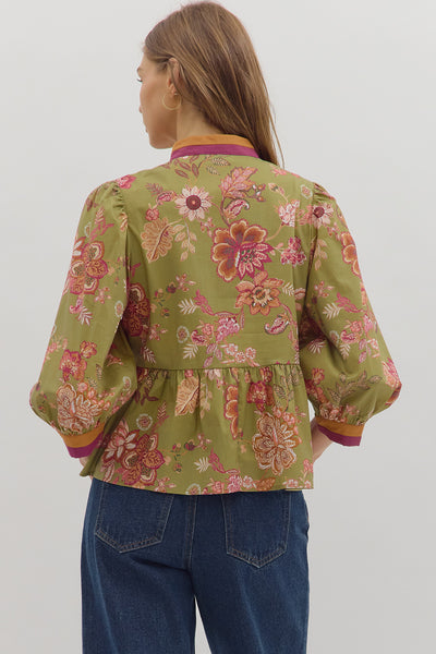 Olivia Floral Peplum Top