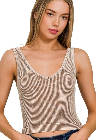 Rorie Mineral Washed Ribbed Top