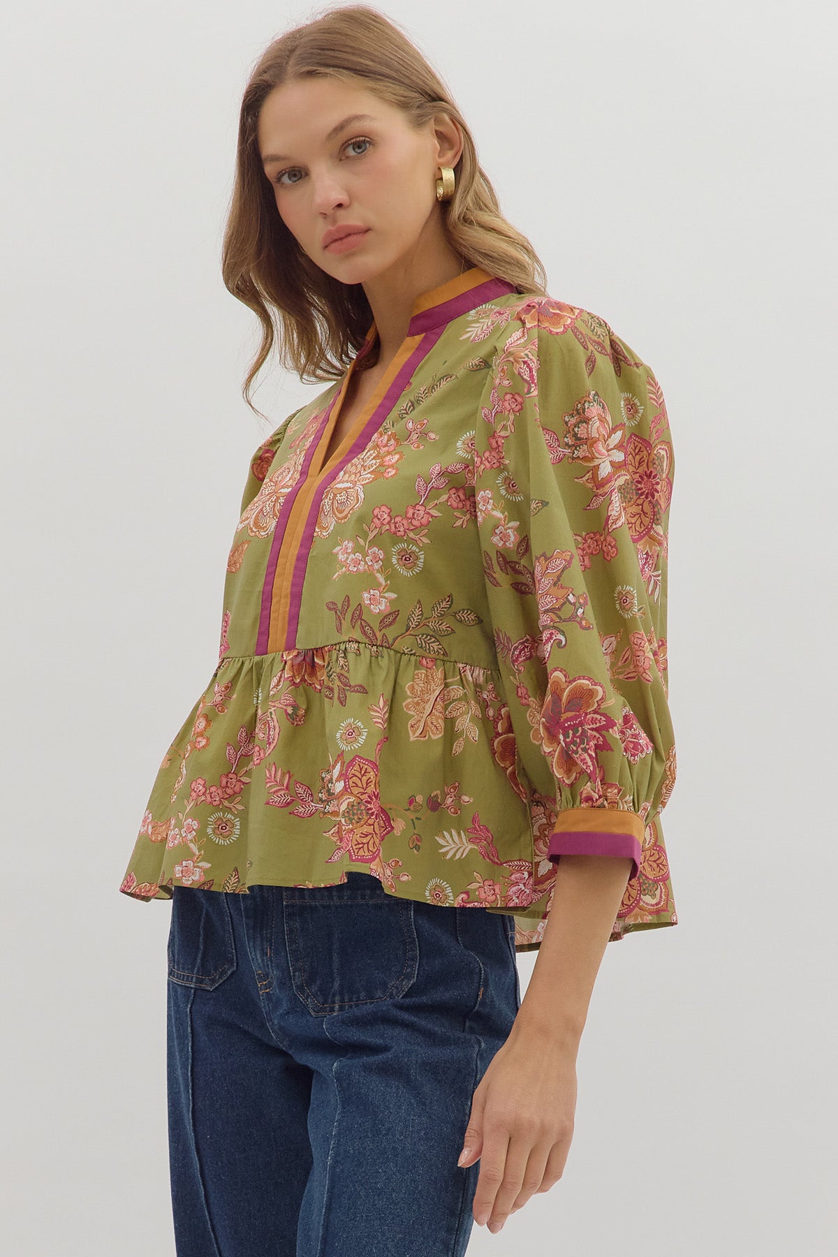 Olivia Floral Peplum Top
